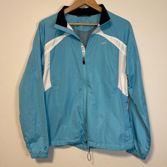 Brooks Blue Windbreaker Zip Up Jacket Size XL - Picture 1 of 10